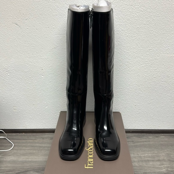 Franco Sarto Giselle Knee High Boot Black Patent Leather / Black Leather (WIDE) - Picture 3 of 14